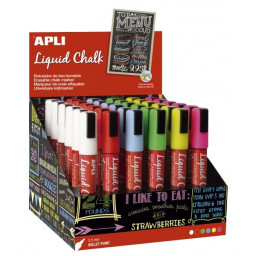 (36) Liquid Chalk APLI punta redonda 5,5mm surtido rotuladores de tiza líquida (expositor)