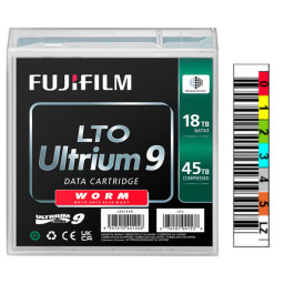 DC FUJIFILM Ultrium LTO-9 (BaFe) WORM etiquetado 18TB/45TB (una sola grabación) con etiqueta