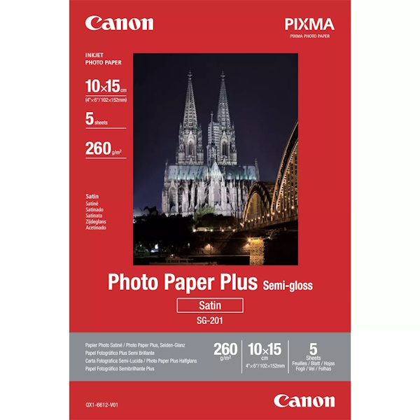 Papel CANON SG-201 5h.10x15cm Photo Paper Plus SemiGloss 260g.