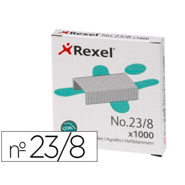 Caja 1000 grapas REXEL 23/8 acero 