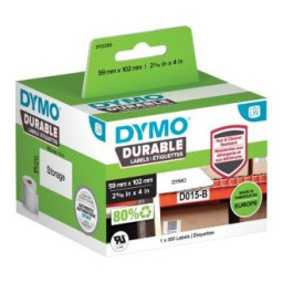 Cinta DYMO Adhesiva Durable LabelWriter Label 102x59mm Negro sobre Blanco (300 por rollo)