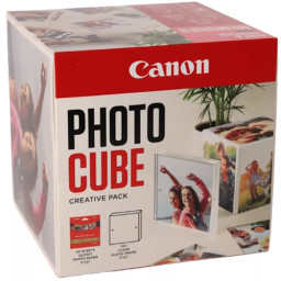 CANON Phote Cube papel PP-201 20h.13x13cm + marco 265gr. fotográfico - Creative Pack, blanco+rosa