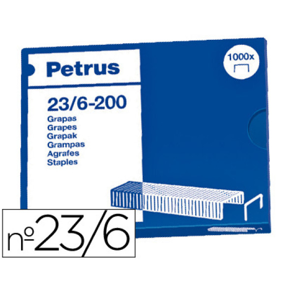 Caja 1000 grapas PETRUS 23/6 