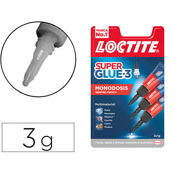 Pegamento LOCTITE SuperGlu-3 1gr. Blister mini trio