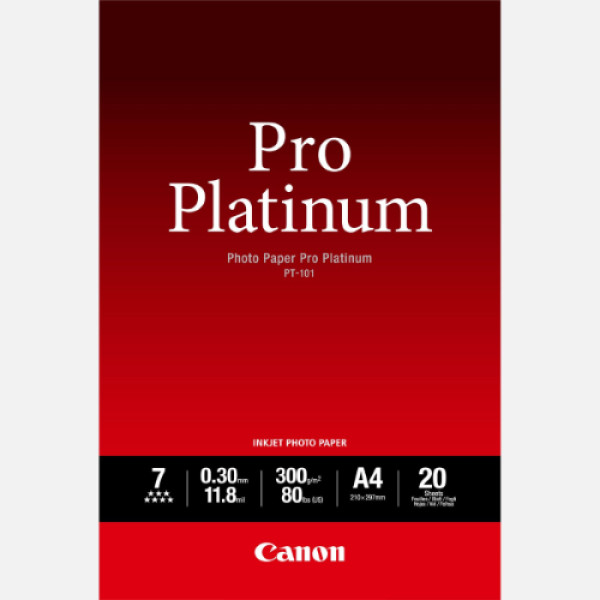 Papel CANON PT-101 20h.A4 Photo Paper Pro Platinum 300g.