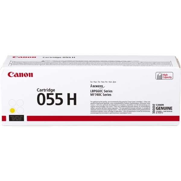 Toner CANON 055H Y: amarillo LBP663 LBP664 MF742 MF744 MF745 MF746  alta capacidad 5.900p.