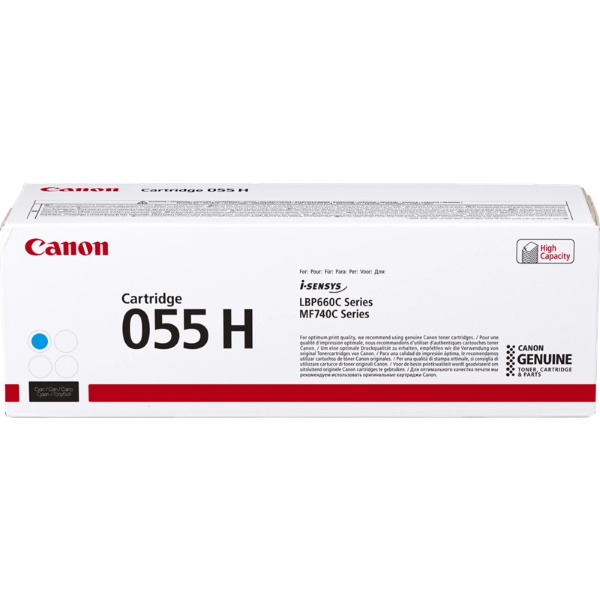 Toner CANON 055H C: cián LBP663 LBP664 MF742 MF744 MF745 MF746  alta capacidad 5.900p.