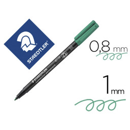 Rotulador STAEDTLER 317 Lumocolor permanente verde Punta fibra media redonda 0.8-1.0mm 