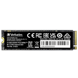 SSD interno VERBATIM Vi5000 PCIe NVMe M.2 512GB Lect.5000MB/s, Escr.2500MB/s