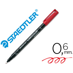 Rotulador STAEDTLER 318 Lumocolor permanente rojo Punta fibra fina 0.6mm 