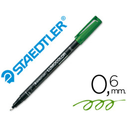 Rotulador STAEDTLER 318 Lumocolor permanente verde Punta fibra fina 0.6mm 