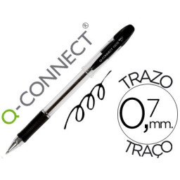 Boligrafo Q-CONNECT transparente negro 