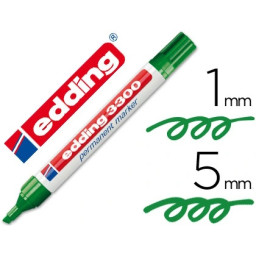 Rotulador EDDING marcador permanente 3300 #4 verde punta biselada, trazo 1-5mm Rotulador EDDING marcador permanente 3300 #4 verde punta biselada, trazo 1-5mm