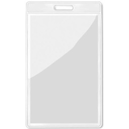 Funda vertical para tarjetas de identificación 7,5x12,5cm, transparente (porta acreditaciones)