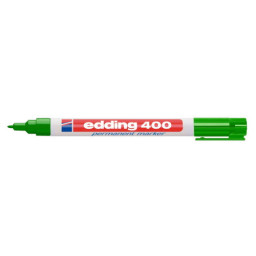 Rotulador EDDING 400 punta fibra permanente verde punta redonda fina trazo 1mm, secado rápido