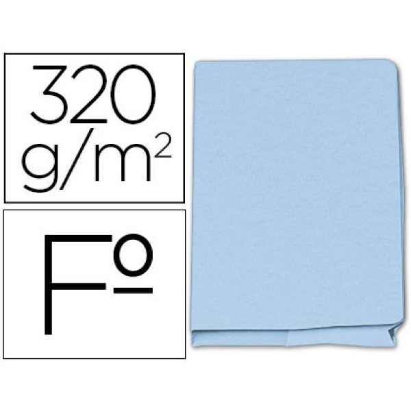 Subcarpeta GIO cartulina 320g Folio azul con bolsa y solapa, lomo ext.30mm, max.250h