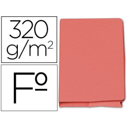 Subcarpeta GIO cartulina 320g Folio rojo con bolsa y solapa, lomo ext.30mm, max.250h