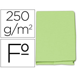 Subcarpeta GIO cartulina 320g Folio verde  con bolsa y solapa, lomo ext.30mm, max.250h