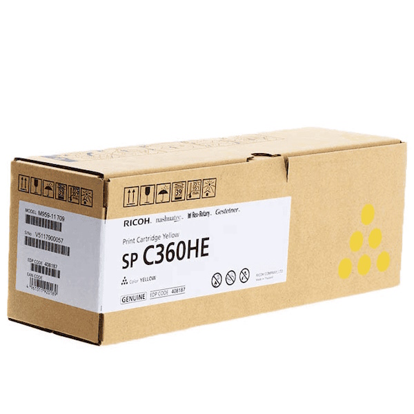 Toner RICOH SP C360HE Yellow 5.000p. Toner RICOH SP C360HE Yellow 5.000p.
