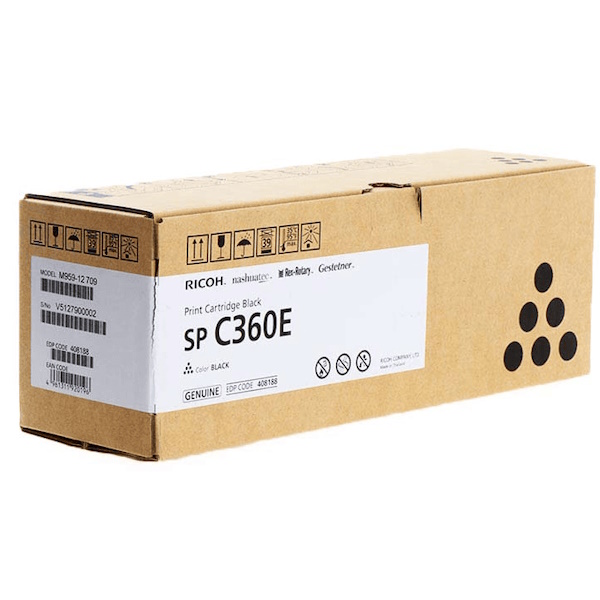 Toner RICOH SP C360E Black 2.500p. Toner RICOH SP C360E Black 2.500p.