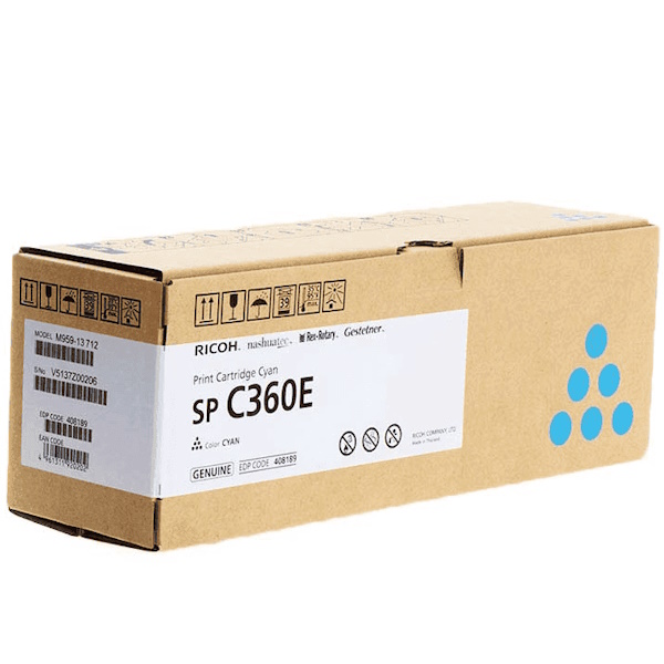 Toner RICOH SP C360E Cyan 1.500p. Toner RICOH SP C360E Cyan 1.500p.