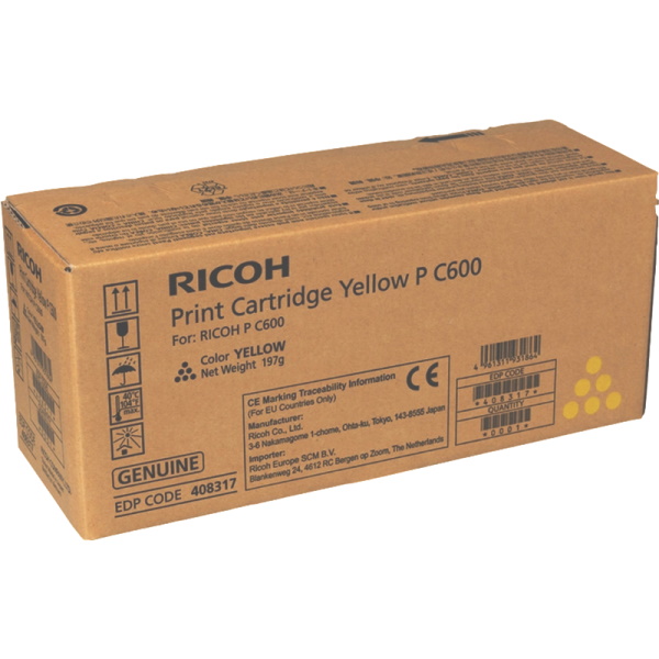 Toner RICOH P C600 Yellow 13.000p.