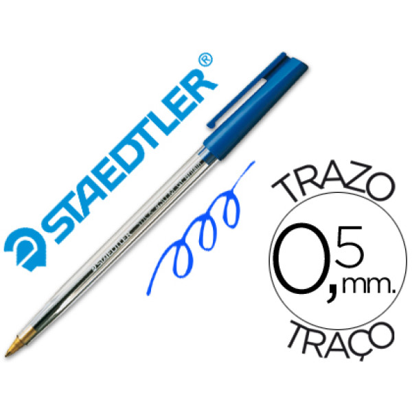 Boligrafo STAEDTLER stick azul 