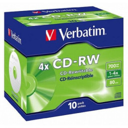 (10) Pack CD-RW VERBATIM Datalife Plus 4x ** 700MB, 80m.