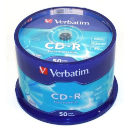 (T50) Spindle CD-R VERBATIM Retail Datalife 52x Extra Protection 700MB, 80m.