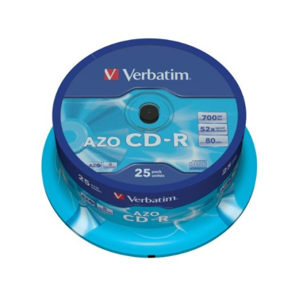(T25) Spindle CD-R VERBATIM Super AZO 52x Crystal 700MB, 80m.