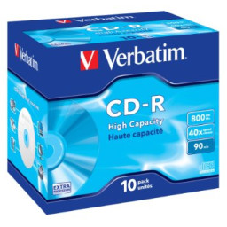 (10) Pack CD-R VERBATIM Datalife 40x Extra Protection 800MB, 90m.