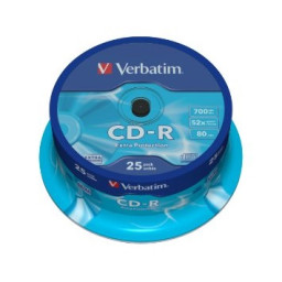 (T25) Spindle CD-R VERBATIM Retail Datalife 52x Extra Protection 700MB, 80m.