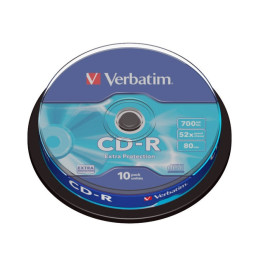 (T10) Spindle CD-R VERBATIM Retail Datalife 52x Extra Protection 700MB, 80m.