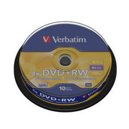 (T10) Spindle DVD+RW VERBATIM Advanced SERL 4x 4,7GB,  4xm.