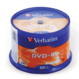 (T50) Spindle DVD-R VERBATIM Advanced AZO tarrina Matt Silver 16x 4,7GB 120m.