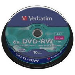 (T10) Spindle DVD-RW VERBATIM 4,7GB 4x Tarrina-10 *