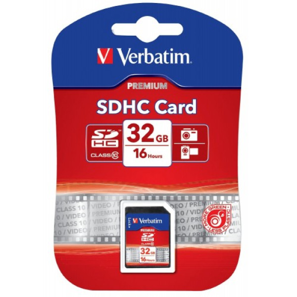 VERBATIM Premium SDHC 32GB Clase 10 U1 Escritura 90MB/s, Lectura 10MB/s