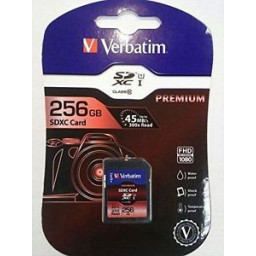 VERBATIM Premium SDXC 256GB Clase 10 U1 Escritura 90MB/s, Lectura 10MB/s