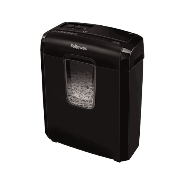 FELLOWES Destructora 6C negra partículas de 4x35mm, seg.P-4, 6h, 11L