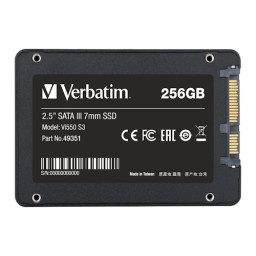 SSD interno VERBATIM Vi550 S3 7mm 256GB SATA-3 Lect.550MB/s, Escr.460MB/s