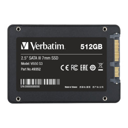 SSD interno VERBATIM Vi550 S3 7mm 512GB SATA-3 Lect.520MB/s, Escr.500MB/s