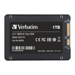 SSD interno VERBATIM Vi550 S3 7mm 1TB SATA-3 Lect.520MB/s, Escr.500MB/s