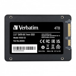 SSD interno VERBATIM Vi550 S3 7mm 4TB SATA-3 Lect.510MB/s, Escr.450MB/s