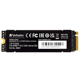 SSD interno VERBATIM Vi7000G PCIe NVMe M.2 1TB 2280 Lect.7400MB/s, Escr.5500MB/s