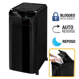 FELLOWES Destructora AutoMax 350C negra 68L. corte en particulas 4x38mm, cajón max 350 hojas