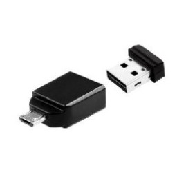 VERBATIM Store'n'Stay Nano USB 2.0 Drive 16GB +OTG adaptador Micro-B para tablet/móvil Android