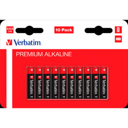 (10) Pilas VERBATIM Premium Alkaline AAA LR03 1.5V 1300mAh (pack blister de 10un)