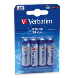(4) Pilas VERBATIM Premium Alkaline AA LR06 1.5V 2900mAh (pack blister de 4un)