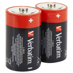 (2) Pilas VERBATIM LR20 tipo D 1,5V 18.000mAh Premium Alkaline