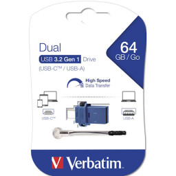 VERBATIM Store'n'Go Dual Drive USB-C / USB-A  64GB transferir datos entre equipos o almac.directo